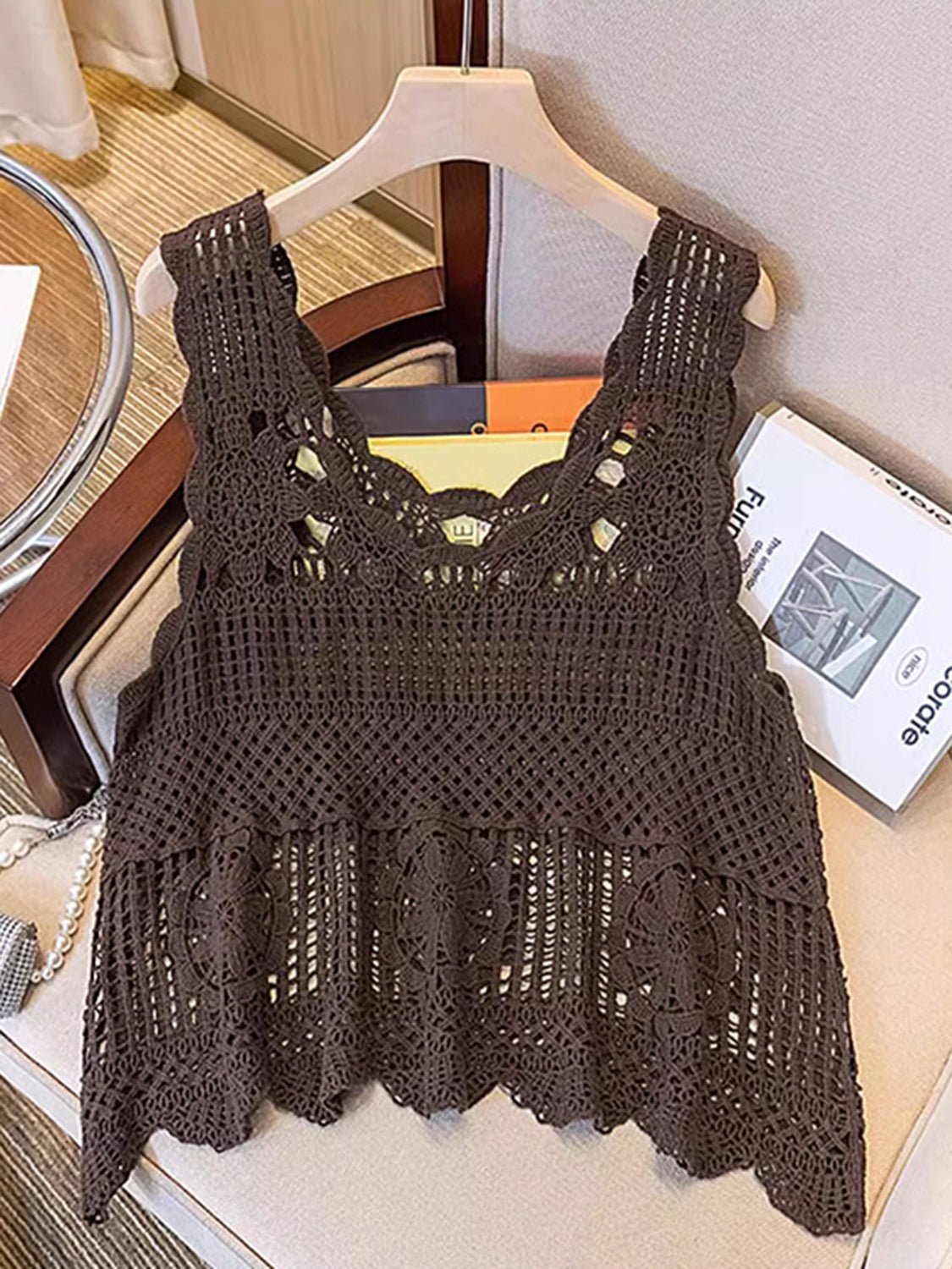 Openwork Scoop Neck Tank - GirlyBayOpenwork Scoop Neck Tank100100407522830One SizeOlive BrownGirlyBayOpenwork Scoop Neck Tank