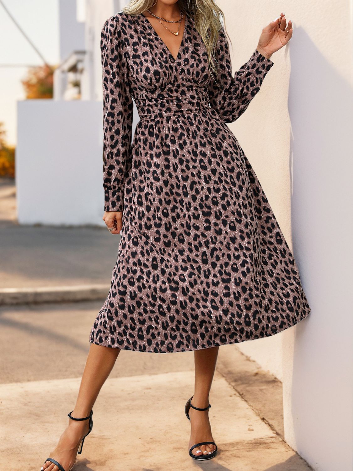 Perfee Leopard Surplice Long Sleeve Midi Dress - GirlyBayPerfee Leopard Surplice Long Sleeve Midi Dress100100287241166SMauveGirlyBayPerfee Leopard Surplice Long Sleeve Midi Dress