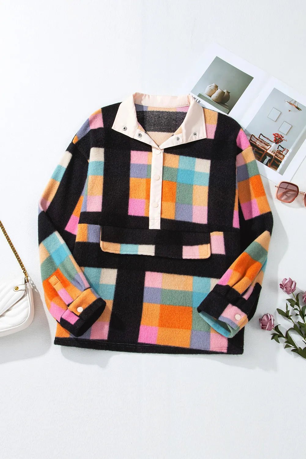 Plus Size Color Block Half Snap Long Sleeve Sweatshirt - GirlyBayPlus Size ClothesPlus Size Color Block Half Snap Long Sleeve Sweatshirt1001007475216131XLBlackGirlyBayPlus Size Color Block Half Snap Long Sleeve Sweatshirt