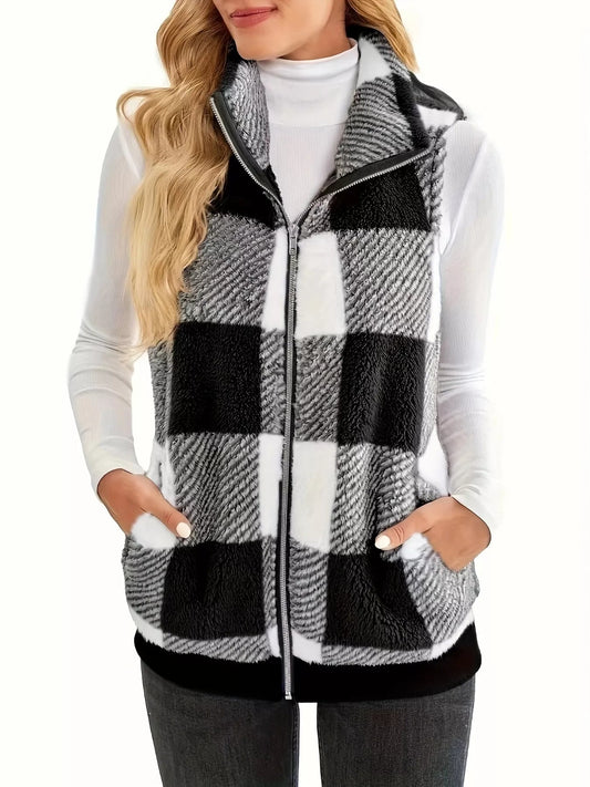Plus Size Cozy Plaid Fleece Vest Coat - GirlyBayPlus Size Clothes67b4c6a94ac5435a84ce77f4e0ac27f2 - Max - Origin1001003278042331XLBlackGirlyBay67b4c6a94ac5435a84ce77f4e0ac27f2 - Max - OriginPlus Size Cozy Plaid Fleece Vest CoatPlus Size ClothesGirlyBay100100327804233