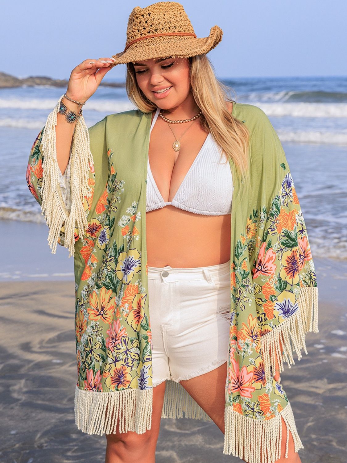 Plus Size Fringe Open Front Cover-UpCover UpsGirly BayGirlyBay100100282871907Sage0XLH.R.Z