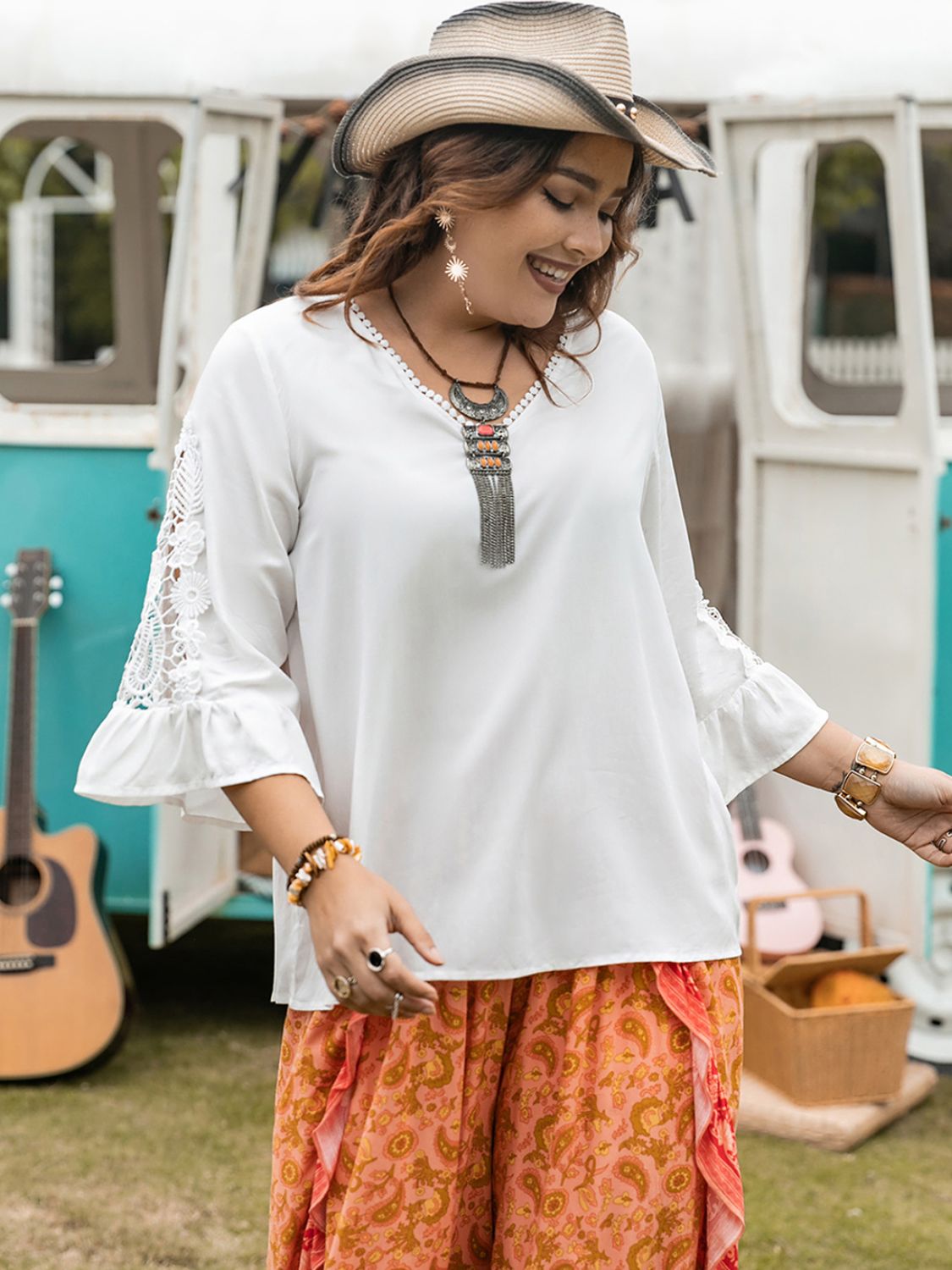 Plus Size Lace Detail V - Neck Three - Quarter Sleeve Blouse - GirlyBayPlus Size ClothesPlus Size Lace Detail V - Neck Three - Quarter Sleeve Blouse1001006264616240XLWhiteGirlyBayPlus Size Lace Detail V - Neck Three - Quarter Sleeve Blouse