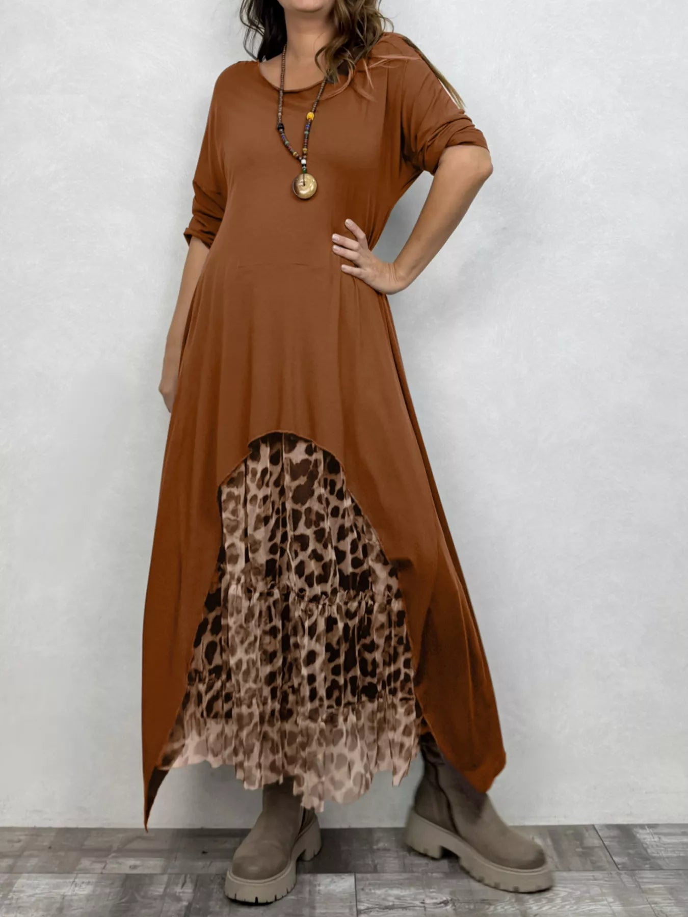 Plus Size Leopard Print Asymmetrical Hem Midi Dress - GirlyBayPlus Size Clothese1ba560a - e7f7 - 442c - 9149 - 91f9de705198 - Max - Origin1001009397814750XLCaramelGirlyBaye1ba560a - e7f7 - 442c - 9149 - 91f9de705198 - Max - OriginPlus Size Leopard Print Asymmetrical Hem Midi DressPlus Size ClothesGirlyBay100100939781475