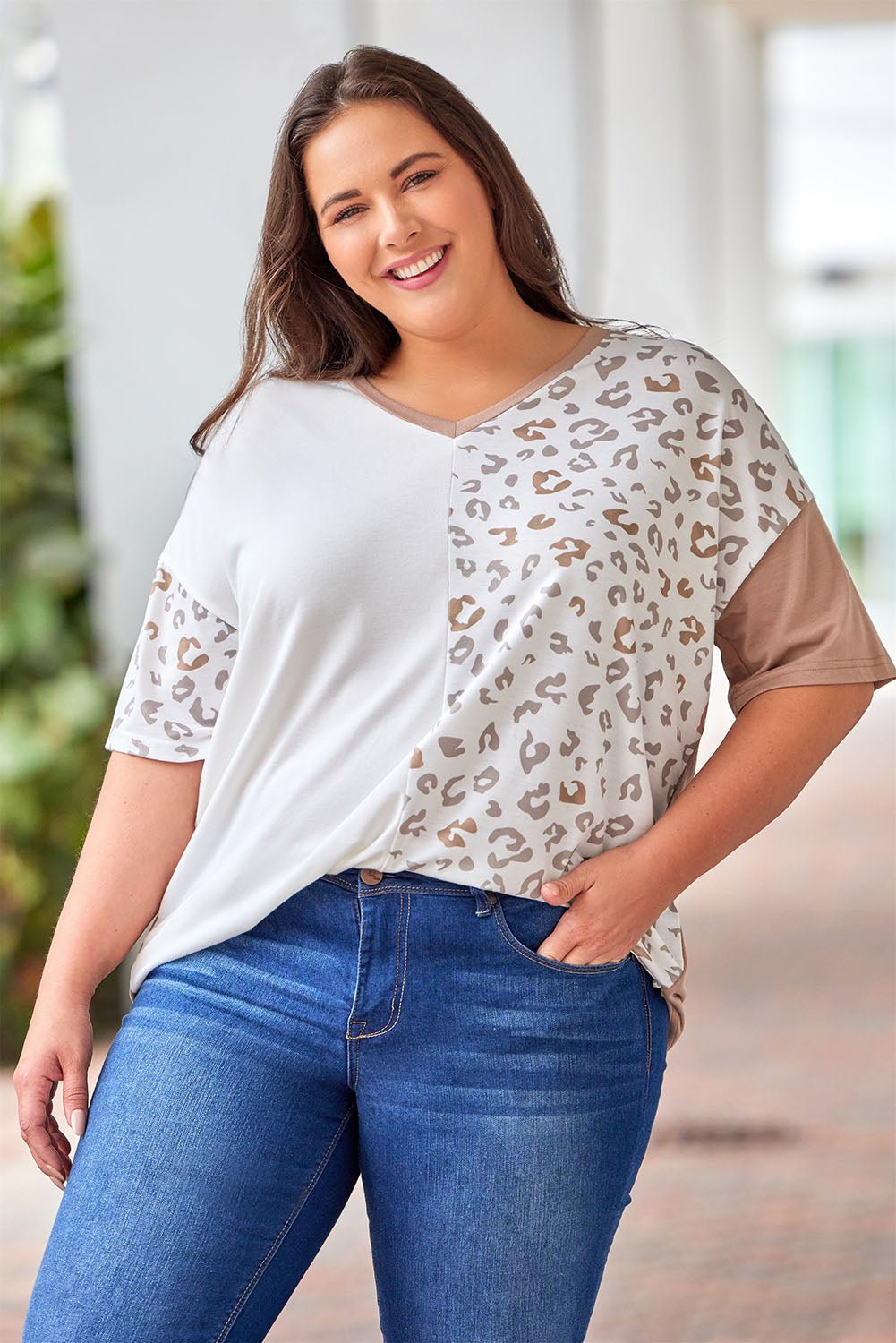 Plus Size Leopard V - Neck T-Shirt - GirlyBayPlus Size ClothesPlus Size Leopard V - Neck T-Shirt1001009924922441XWhiteGirlyBayPlus Size Leopard V - Neck T-Shirt