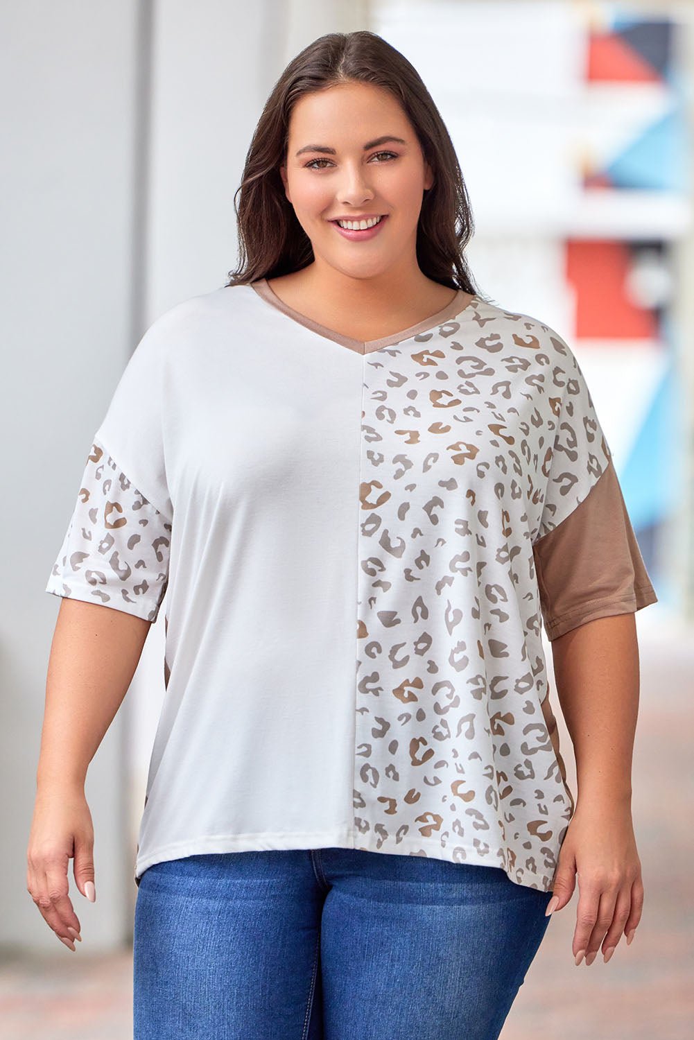 Plus Size Leopard V - Neck T-Shirt - GirlyBayPlus Size ClothesPlus Size Leopard V - Neck T-Shirt1001009924922441XWhiteGirlyBayPlus Size Leopard V - Neck T-Shirt