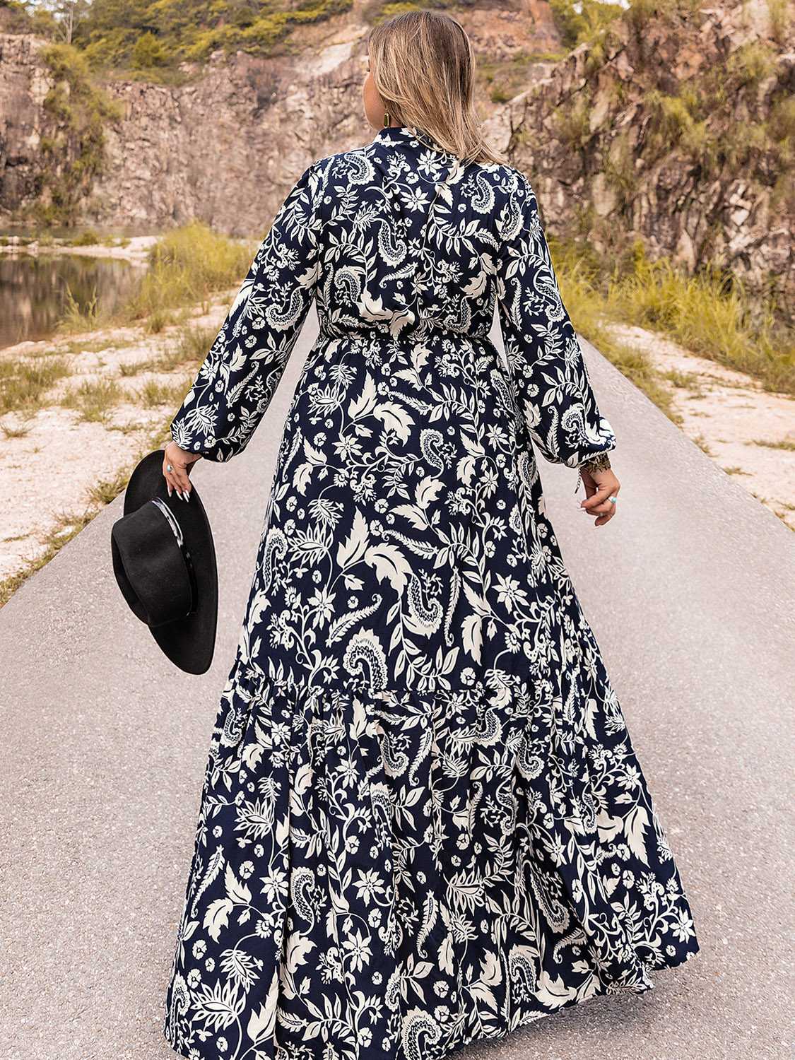 Plus Size Long Sleeve Maxi Dress - GirlyBayPlus Size Long Sleeve Maxi Dress1001016367902650XLDark NavyGirlyBayPlus Size Long Sleeve Maxi Dress