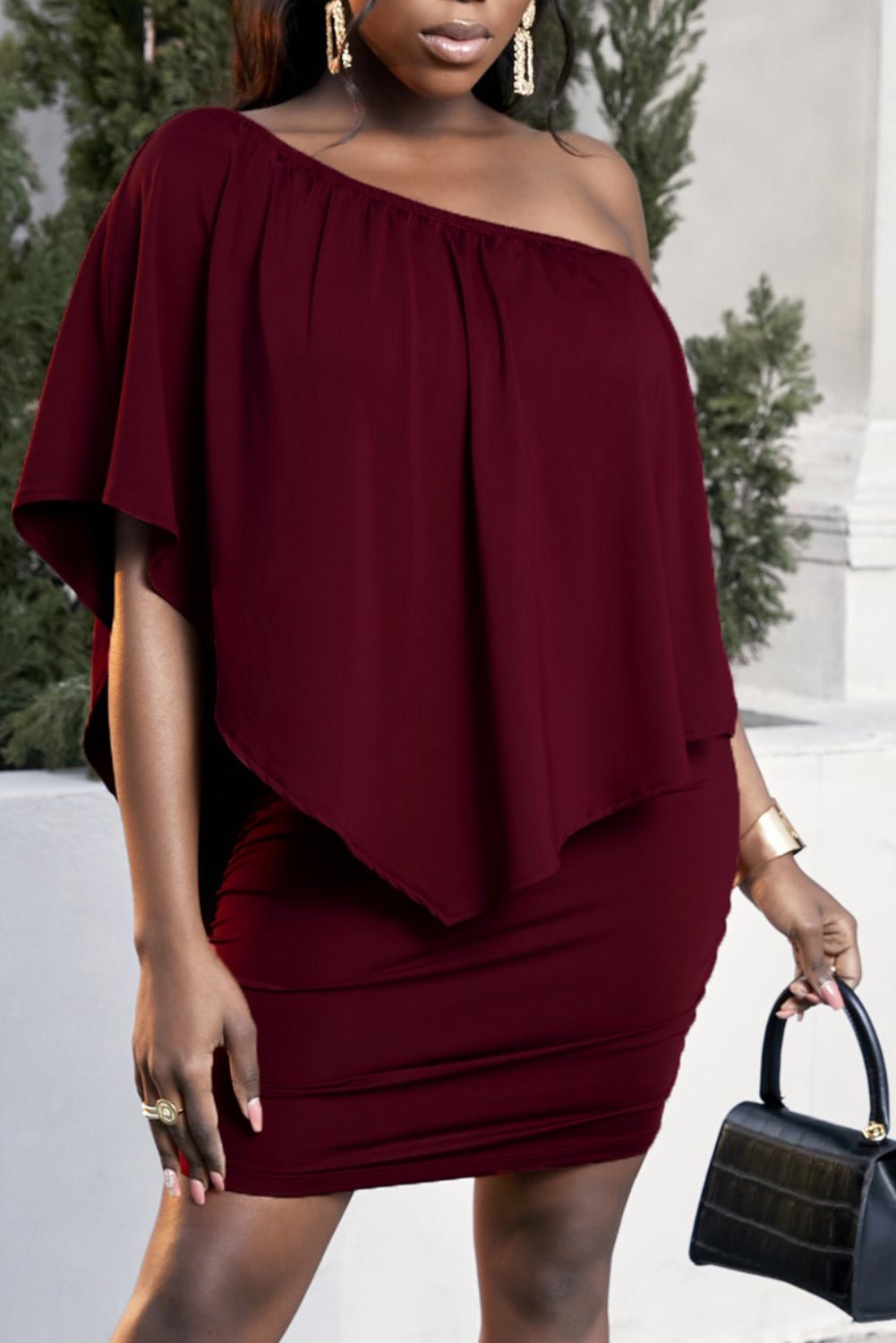 Plus Size One - Shoulder Half Sleeve Mini Dress - GirlyBayPlus Size ClothesPlus Size One - Shoulder Half Sleeve Mini Dress100100984001181XLBurgundyGirlyBayPlus Size One - Shoulder Half Sleeve Mini Dress