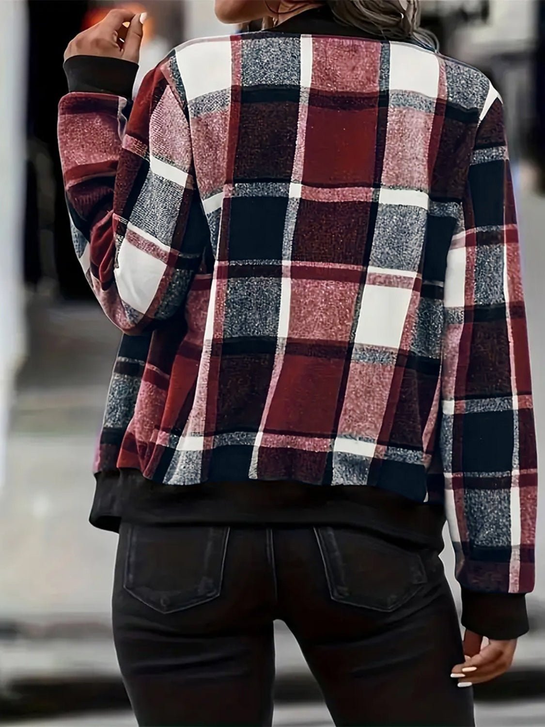 Plus Size Plaid Baseball Collar Zip Up Jacket - GirlyBayPlus Size ClothesPlus Size Plaid Baseball Collar Zip Up Jacket1001002161261681XLBurgundyGirlyBayPlus Size Plaid Baseball Collar Zip Up Jacket