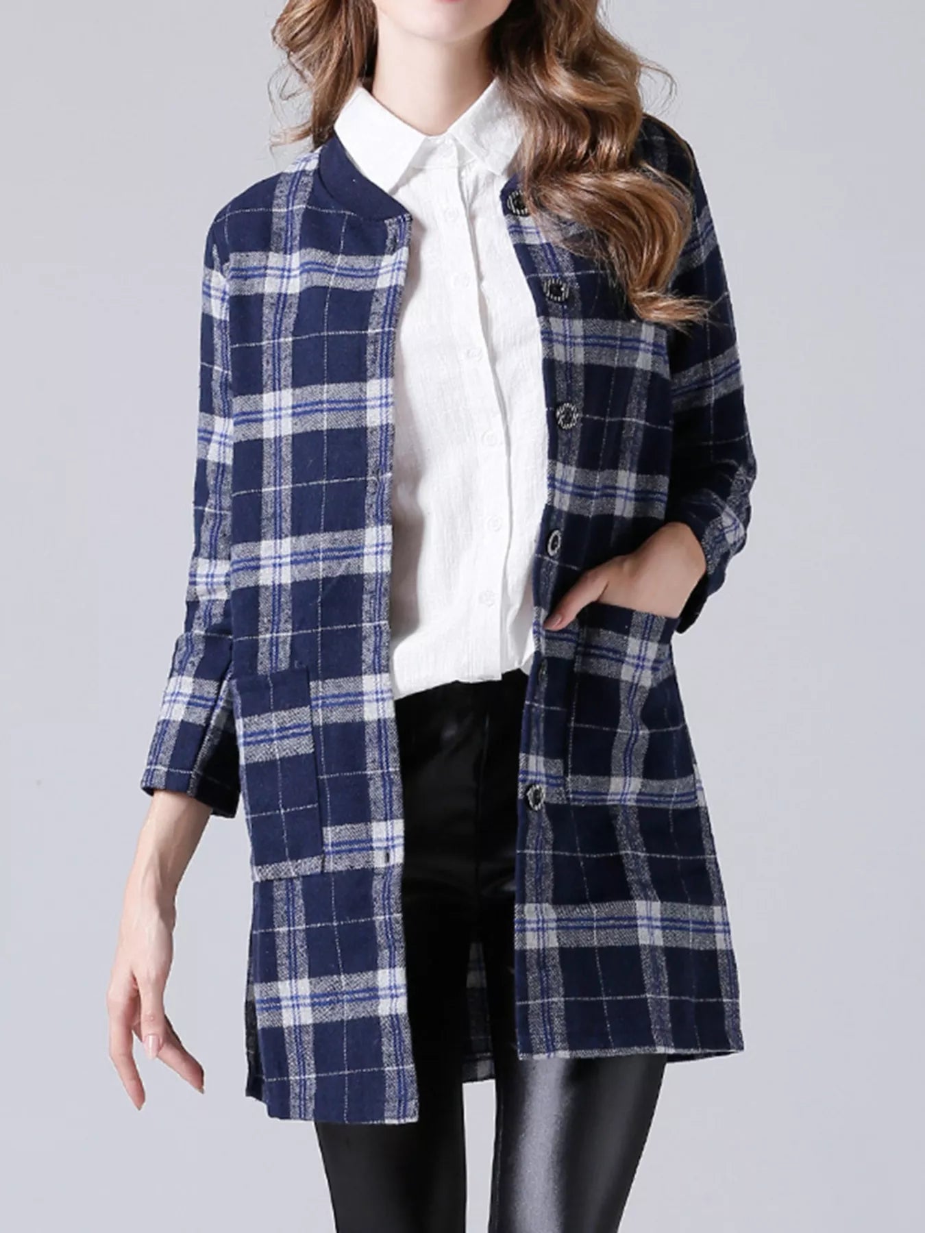 Plus Size Plaid Button - Down Longline Shirt - GirlyBayOuterwearee711530 - ed44 - 4009 - b023 - 7f19b6f8e7fa - Max - Origin1001003079158430XLNavyGirlyBayee711530 - ed44 - 4009 - b023 - 7f19b6f8e7fa - Max - OriginPlus Size Plaid Button - Down Longline ShirtOuterwearGirlyBay100100307915843