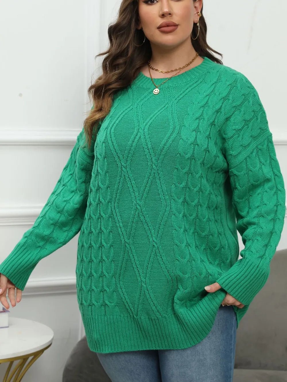 Plus Size Round Neck Long Sleeve Sweater - GirlyBayPlus Size Clothes5772015e - c73a - 4393 - b3dc - 938fc8311797 - Max1001009064316030XLDark GreenGirlyBay5772015e - c73a - 4393 - b3dc - 938fc8311797 - MaxPlus Size Round Neck Long Sleeve SweaterPlus Size ClothesGirlyBay100100906431603