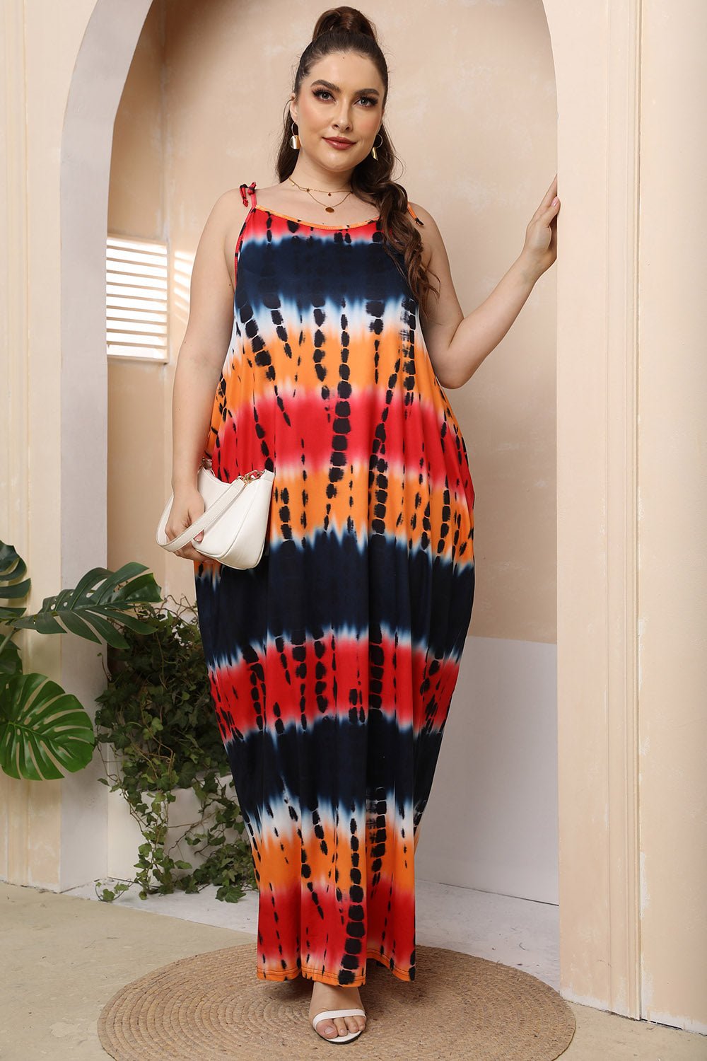 Plus Size Tie - Shoulder Maxi Dress - GirlyBayMaxi DressesPlus Size Tie - Shoulder Maxi Dress100101167166201LMulticolorGirlyBayPlus Size Tie - Shoulder Maxi Dress