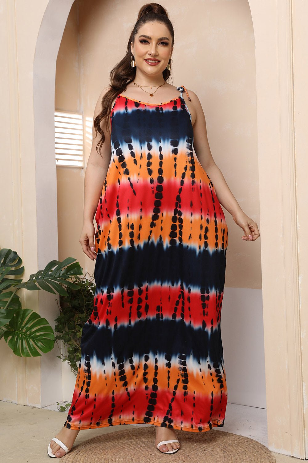 Plus Size Tie - Shoulder Maxi Dress - GirlyBayMaxi DressesPlus Size Tie - Shoulder Maxi Dress100101167166201LMulticolorGirlyBayPlus Size Tie - Shoulder Maxi Dress