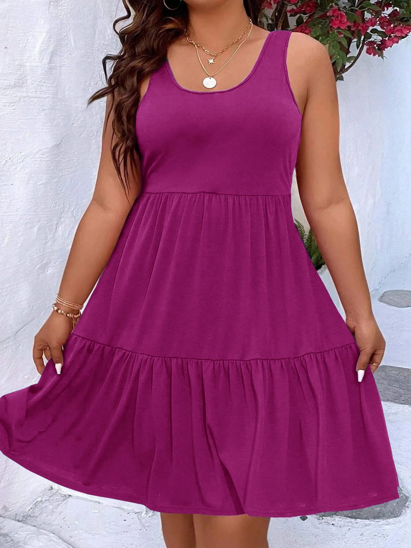 Plus Size Tiered Scoop Neck Tank Dress - GirlyBayCasual Dressesec20746d52c246c0ad5b00b54ccc8129 - Max - Origin100100321227642XLPurple RedGirlyBayec20746d52c246c0ad5b00b54ccc8129 - Max - OriginPlus Size Tiered Scoop Neck Tank DressCasual DressesGirlyBay100100321227642