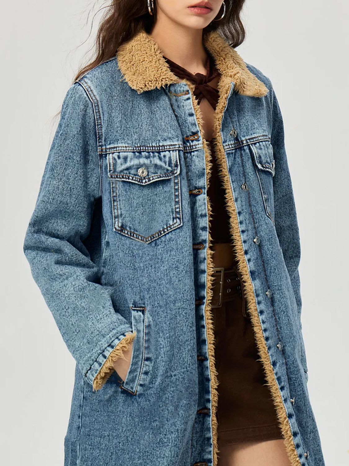 Pocketed Button Up Denim Jacket with Fur Lining - GirlyBayJeans & DenimPocketed Button Up Denim Jacket with Fur Lining100100902791067XSMediumGirlyBayPocketed Button Up Denim Jacket with Fur Lining