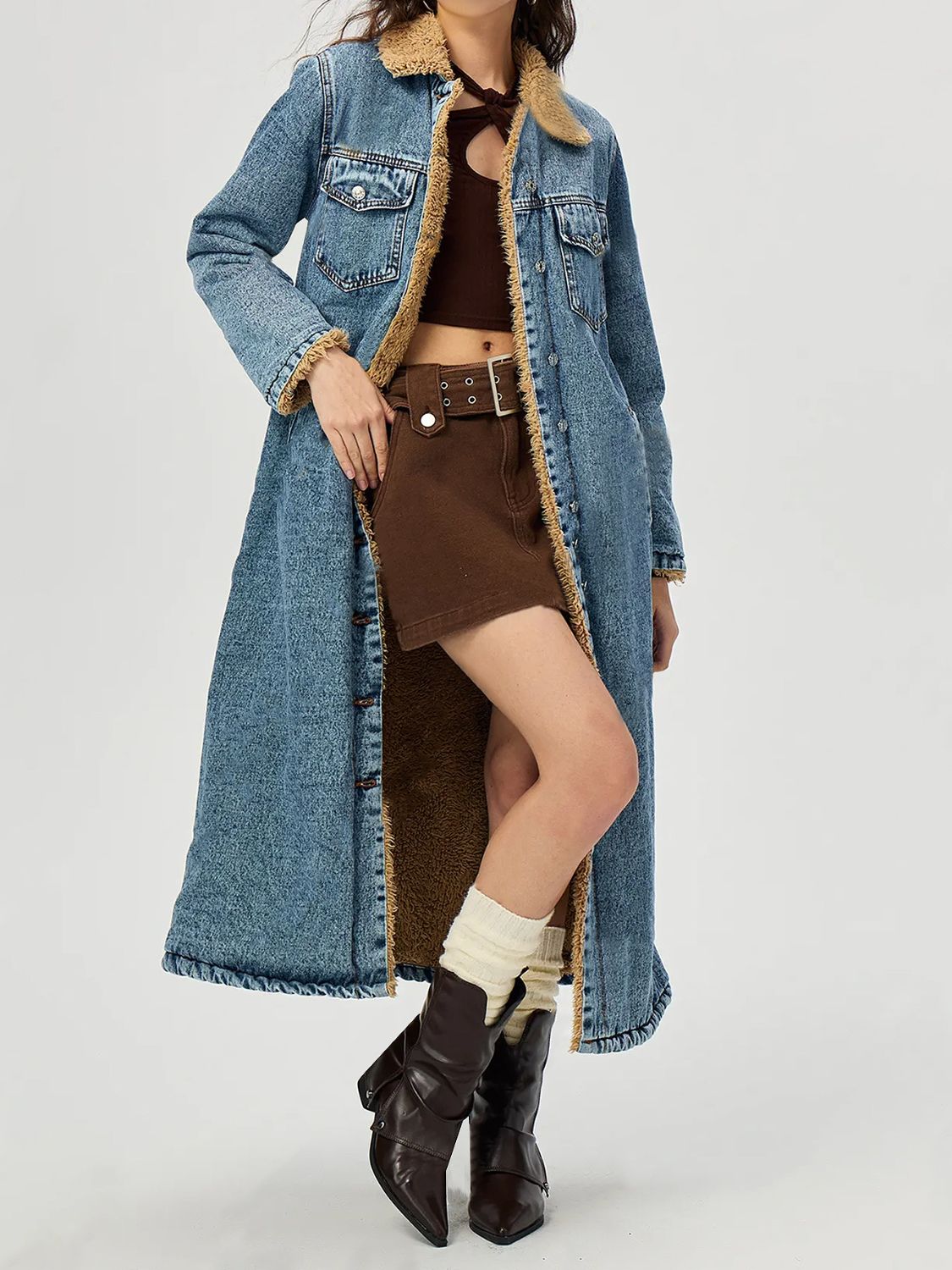 Pocketed Button Up Denim Jacket with Fur Lining - GirlyBayJeans & DenimPocketed Button Up Denim Jacket with Fur Lining100100902791067XSMediumGirlyBayPocketed Button Up Denim Jacket with Fur Lining