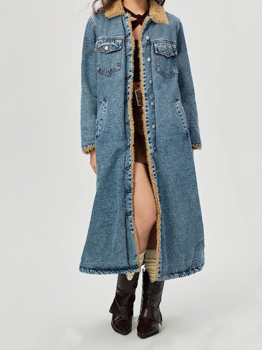 Pocketed Button Up Denim Jacket with Fur Lining - GirlyBayJeans & DenimPocketed Button Up Denim Jacket with Fur Lining100100902791067XSMediumGirlyBayPocketed Button Up Denim Jacket with Fur Lining