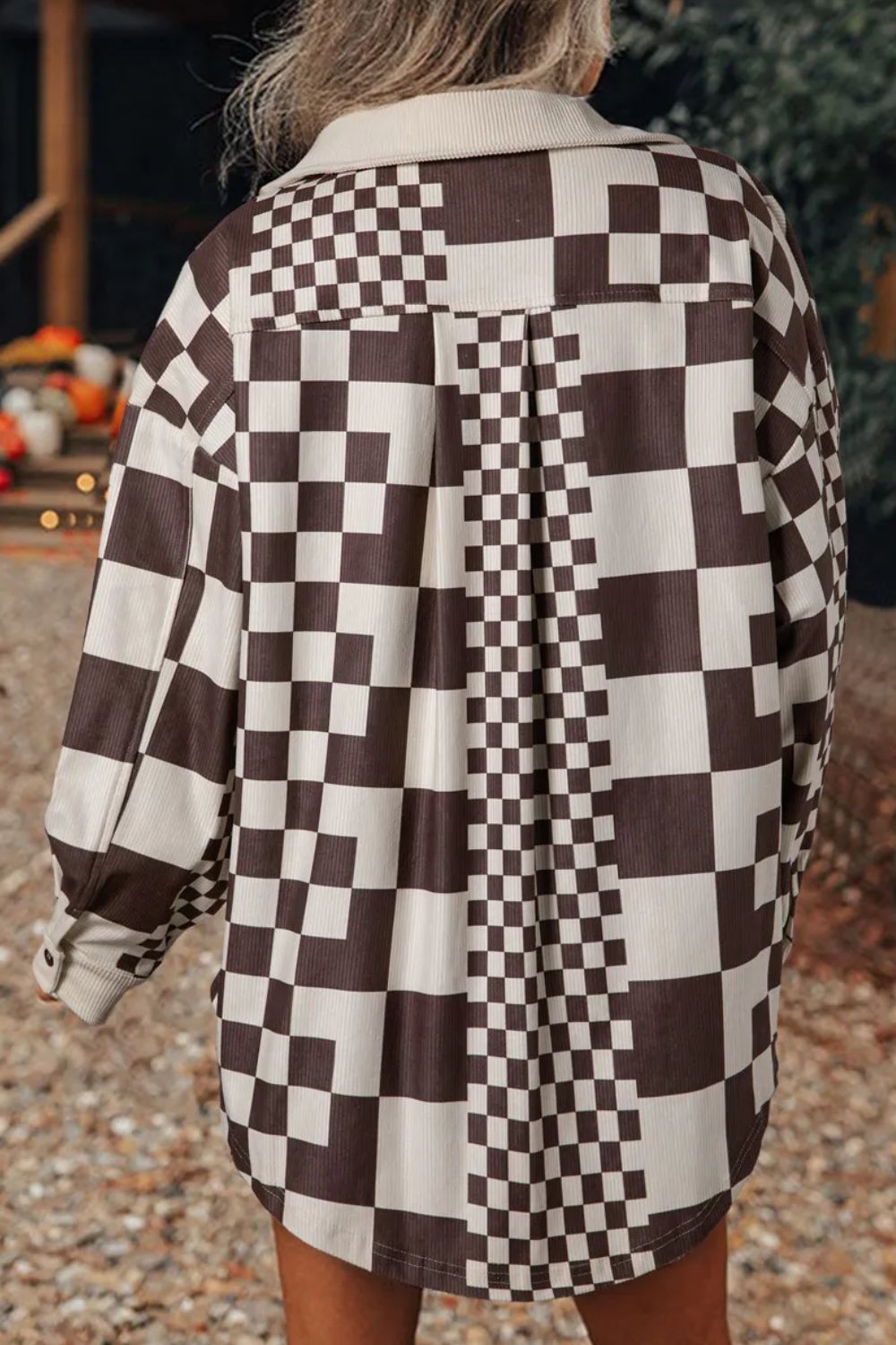 Pocketed Checkered Button Up Long Sleeve Jacket - GirlyBayOuterwearPocketed Checkered Button Up Long Sleeve Jacket100100302891795SPlaidGirlyBayPocketed Checkered Button Up Long Sleeve Jacket