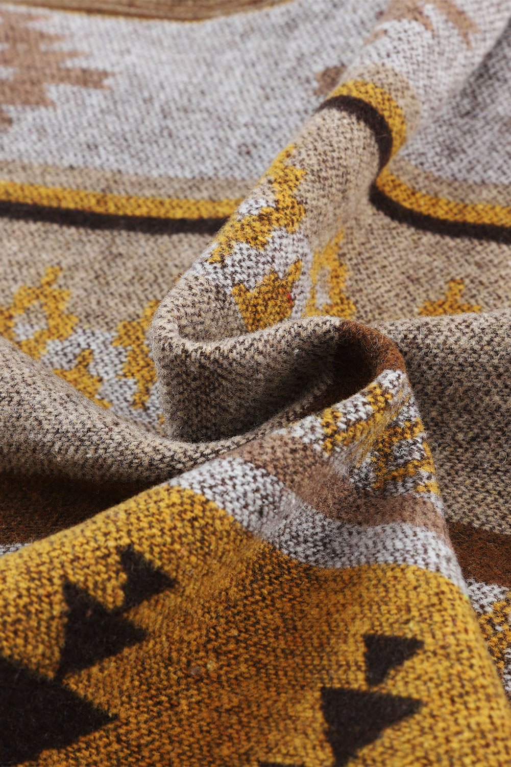 Pocketed Geometric Collared Neck Jacket - GirlyBayOuterwearPocketed Geometric Collared Neck Jacket100100557911264SCamelGirlyBayPocketed Geometric Collared Neck Jacket