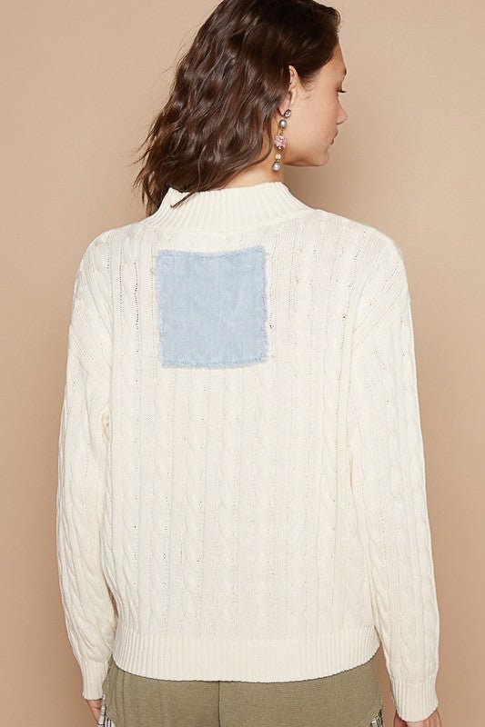 POL Cable - Knit Peace Patch Dropped Shoulder Sweater - GirlyBayCasual DressesPOL Cable - Knit Peace Patch Dropped Shoulder Sweater100100519841113SIvoryGirlyBayPOL Cable - Knit Peace Patch Dropped Shoulder Sweater