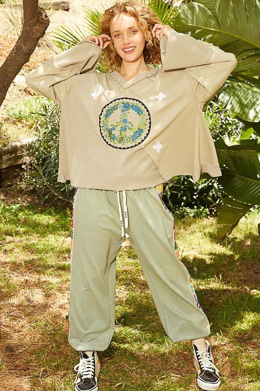 POL Peace Embroidered Exposed Seam Back Ruffle V - Neck Top - GirlyBayCasual DressesPOL Peace Embroidered Exposed Seam Back Ruffle V - Neck Top100100897791507SWheat GrassGirlyBayPOL Peace Embroidered Exposed Seam Back Ruffle V - Neck Top