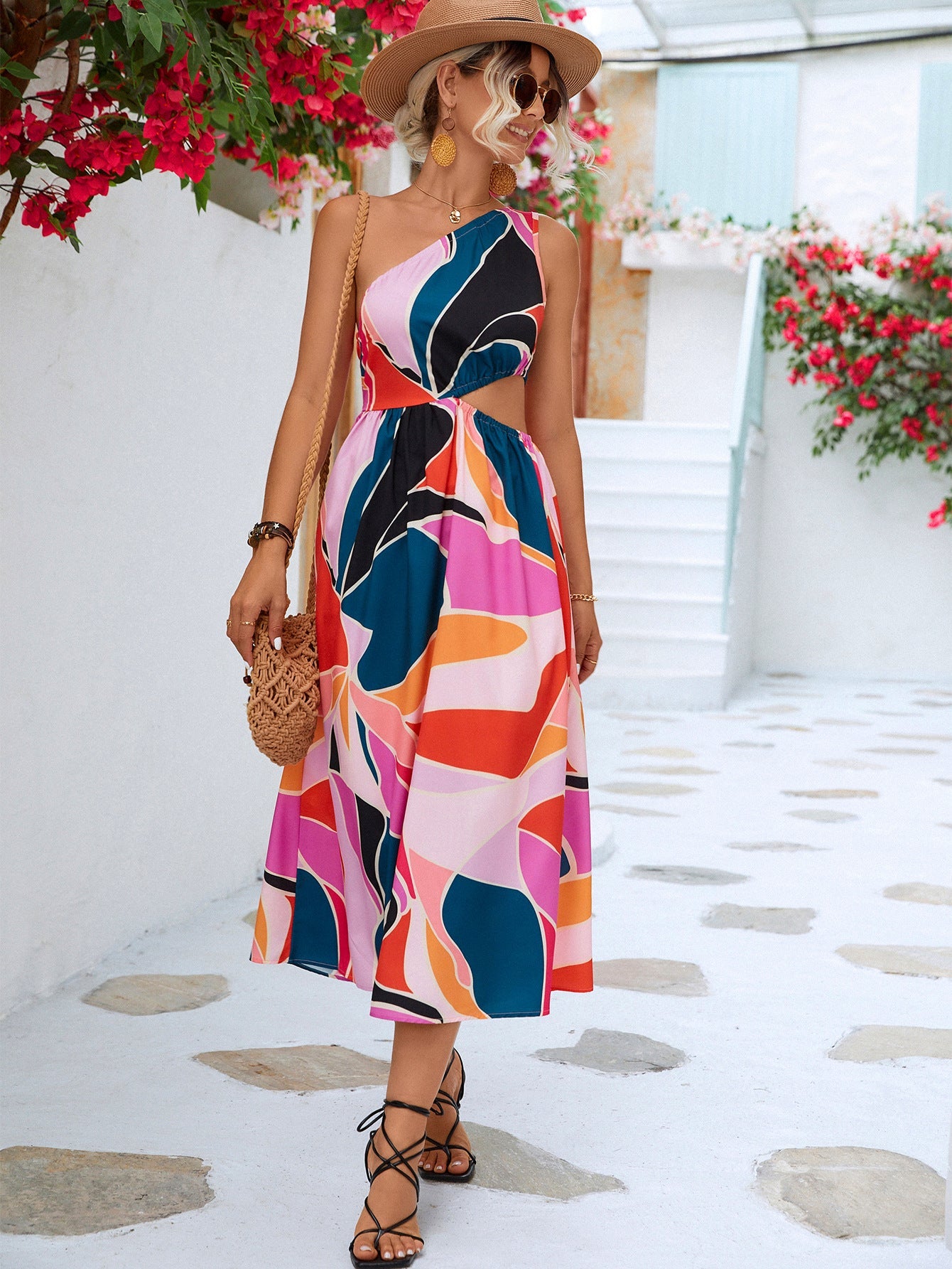 Printed Cutout One - Shoulder Sleeveless Dress - GirlyBayPrinted Cutout One - Shoulder Sleeveless Dress100100534504784SMagentaGirlyBayPrinted Cutout One - Shoulder Sleeveless Dress
