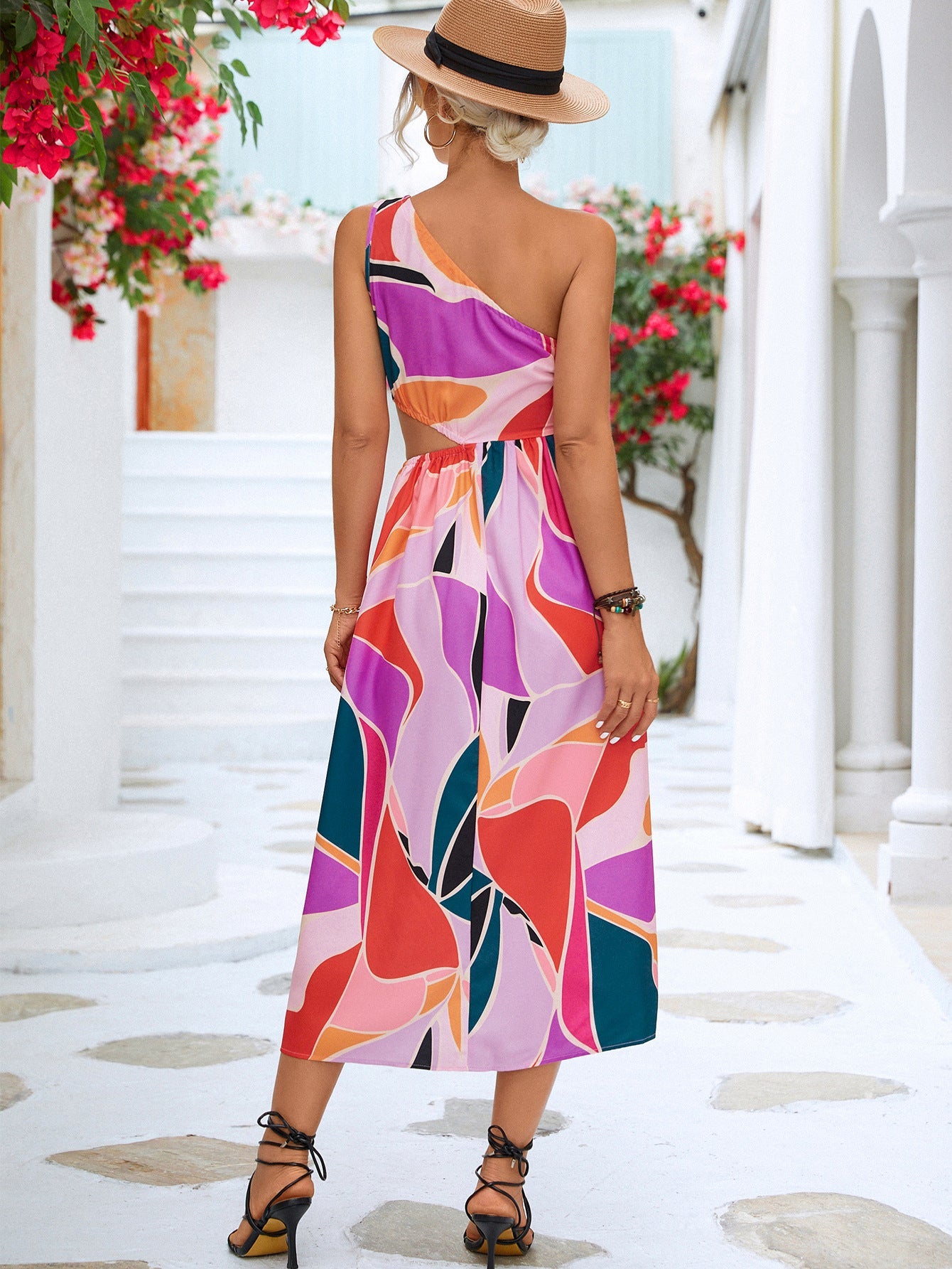 Printed Cutout One - Shoulder Sleeveless Dress - GirlyBayPrinted Cutout One - Shoulder Sleeveless Dress100100534504784SMagentaGirlyBayPrinted Cutout One - Shoulder Sleeveless Dress