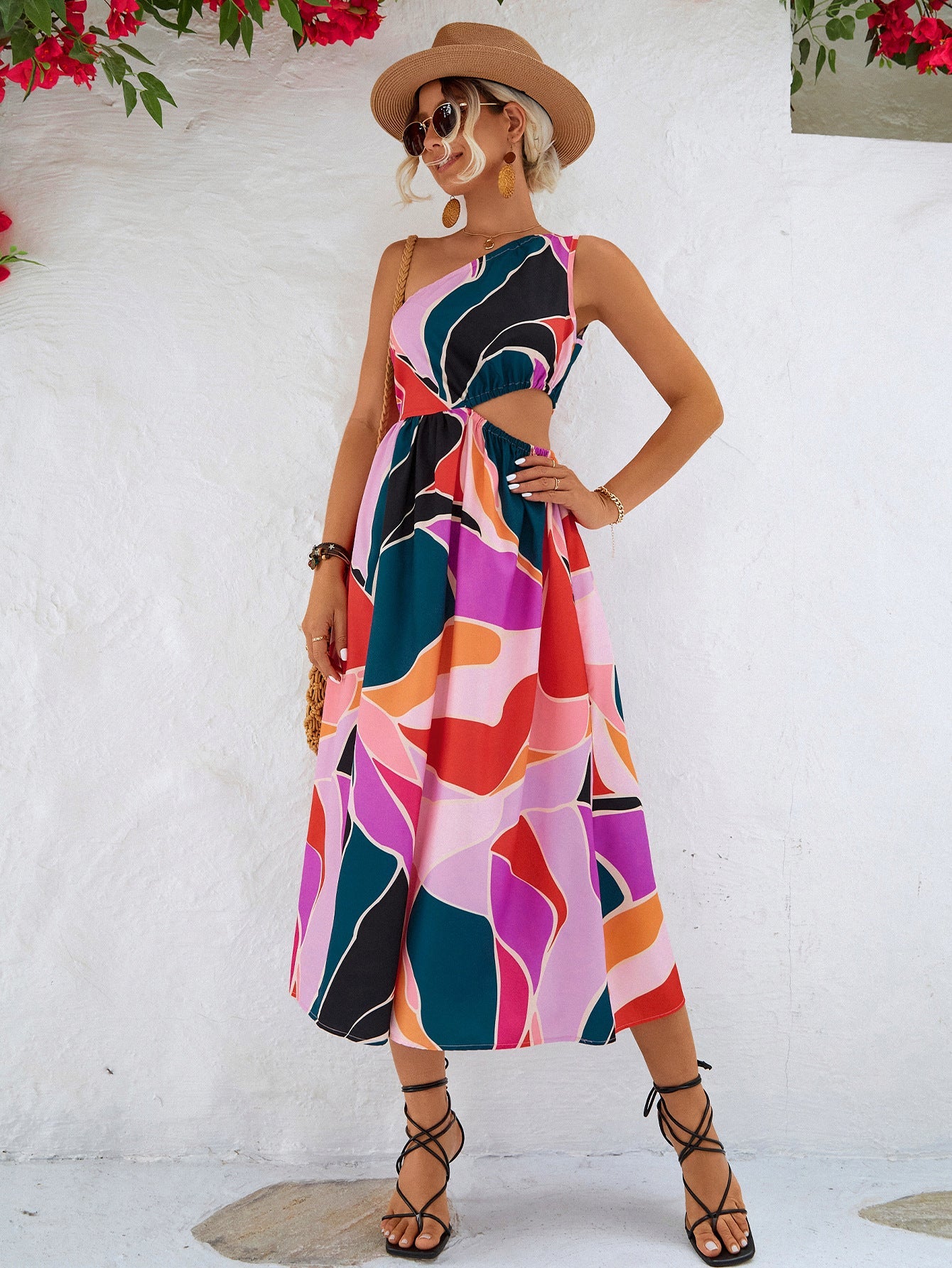 Printed Cutout One - Shoulder Sleeveless Dress - GirlyBayPrinted Cutout One - Shoulder Sleeveless Dress100100534504784SMagentaGirlyBayPrinted Cutout One - Shoulder Sleeveless Dress