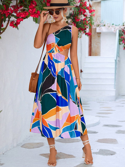 Printed Cutout One - Shoulder Sleeveless Dress - GirlyBayPrinted Cutout One - Shoulder Sleeveless Dress100100534507954SBlueGirlyBayPrinted Cutout One - Shoulder Sleeveless Dress