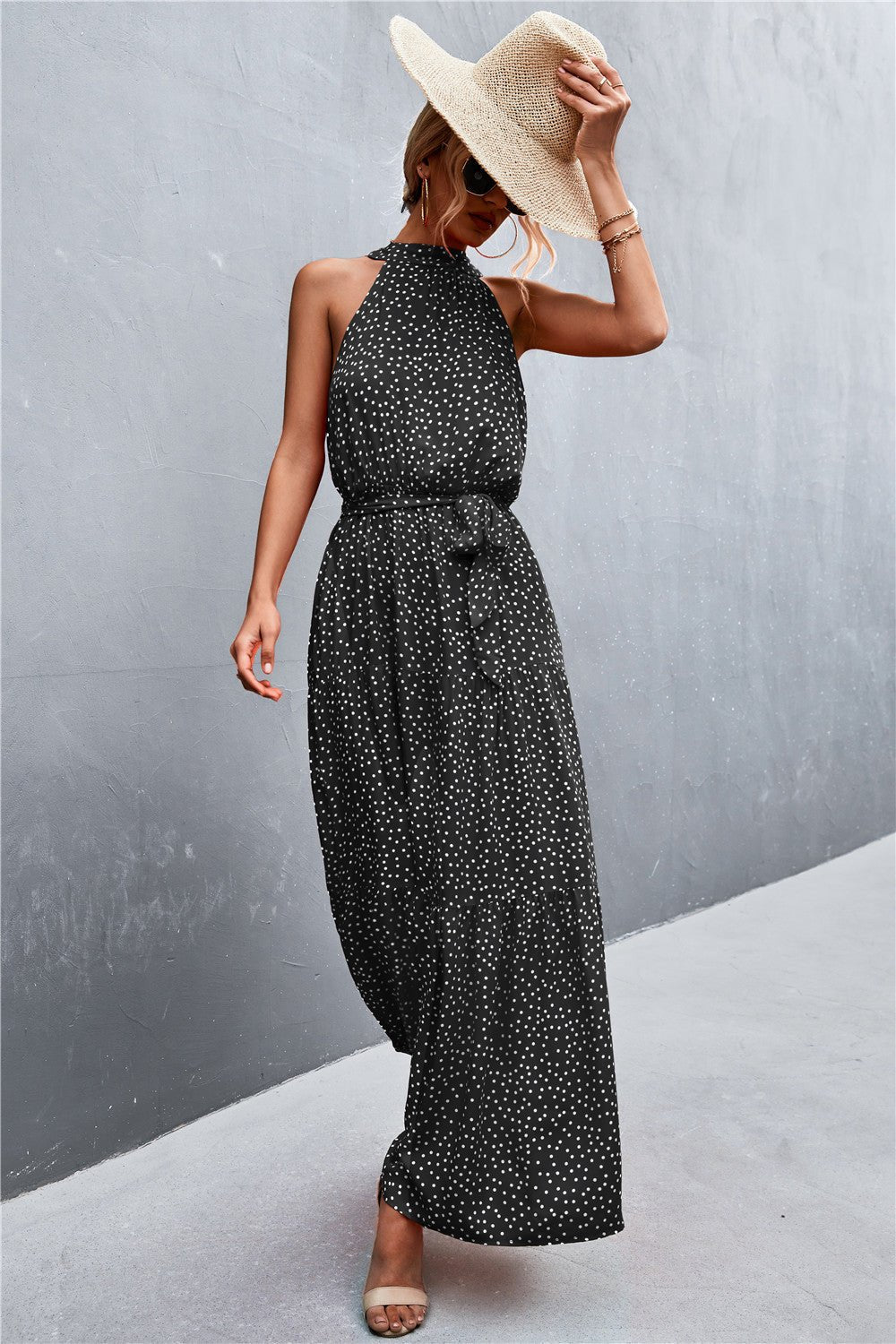 Printed Sleeveless Tie Waist Maxi Dress - GirlyBayPrinted Sleeveless Tie Waist Maxi Dress100100900730762SOrange/FloralGirlyBayPrinted Sleeveless Tie Waist Maxi Dress