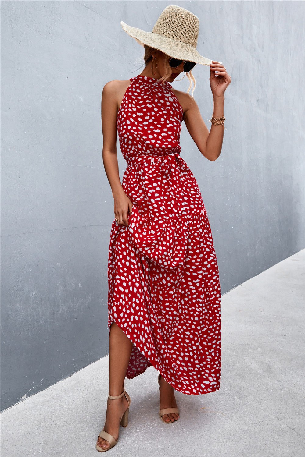 Printed Sleeveless Tie Waist Maxi Dress - GirlyBayPrinted Sleeveless Tie Waist Maxi Dress100100900737243SScarlettGirlyBayPrinted Sleeveless Tie Waist Maxi Dress