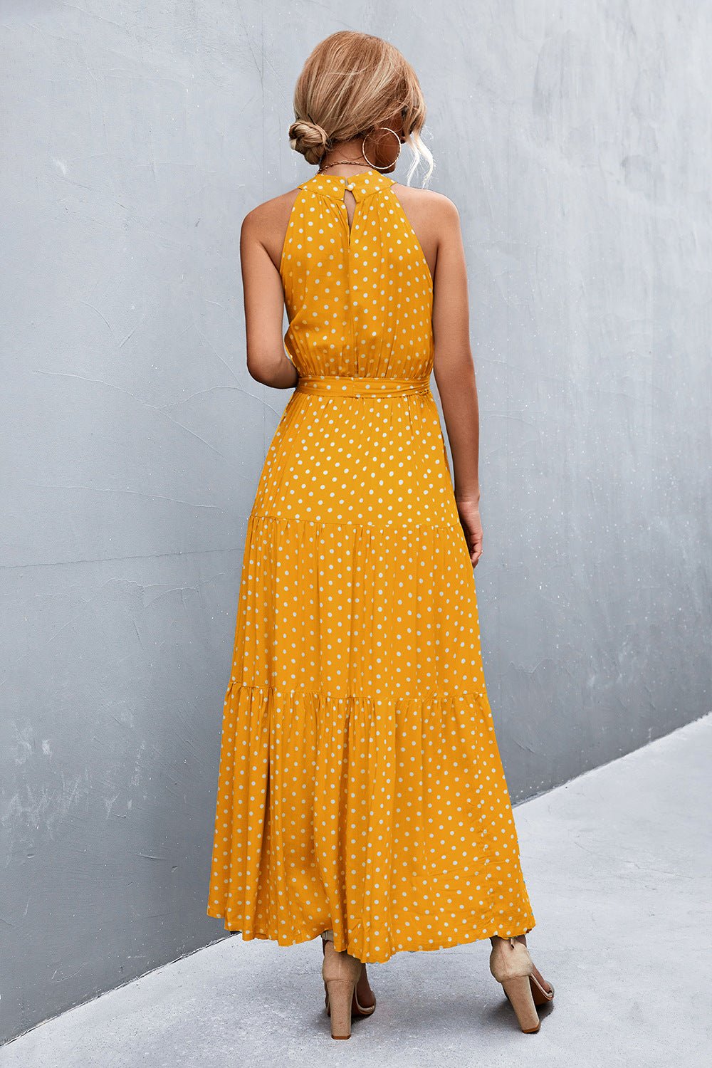 Printed Sleeveless Tie Waist Maxi Dress - GirlyBayPrinted Sleeveless Tie Waist Maxi Dress100100900739261SMustardGirlyBayPrinted Sleeveless Tie Waist Maxi Dress