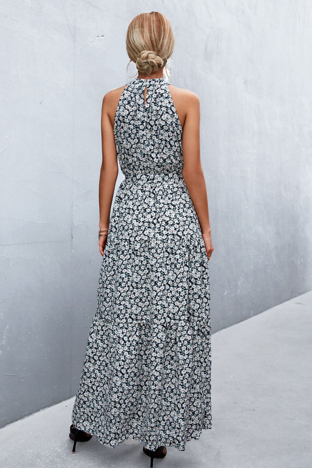 Printed Sleeveless Tie Waist Maxi Dress - GirlyBayPrinted Sleeveless Tie Waist Maxi Dress100100900739715SBlack/FloralGirlyBayPrinted Sleeveless Tie Waist Maxi Dress