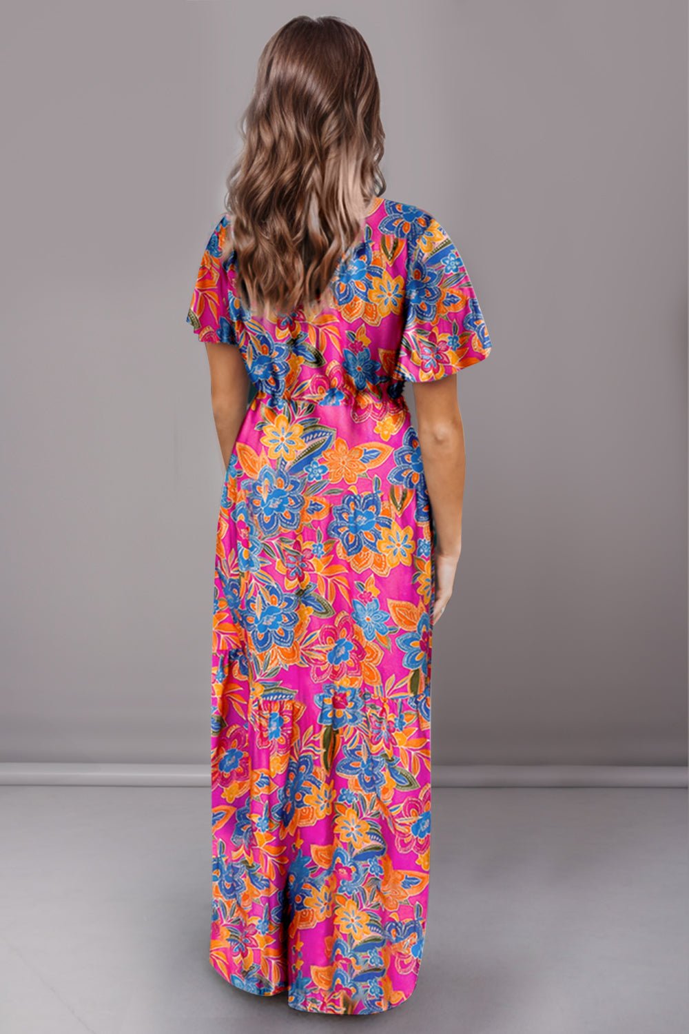 Printed Surplice Short Sleeve Maxi Dress - GirlyBayPrinted Surplice Short Sleeve Maxi Dress100100496911151SMulticolorGirlyBayPrinted Surplice Short Sleeve Maxi Dress