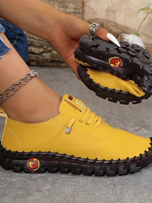 PU Leather Round Toe Slip - Ons - GirlyBayShoesPU Leather Round Toe Slip - Ons10060024446185235(US4)YellowGirlyBayPU Leather Round Toe Slip - Ons