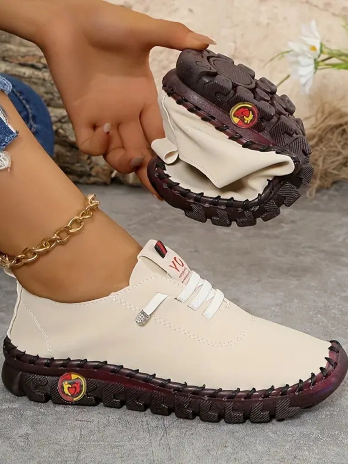 PU Leather Round Toe Slip - Ons - GirlyBayShoesPU Leather Round Toe Slip - Ons10060024446456935(US4)BeigeGirlyBayPU Leather Round Toe Slip - Ons