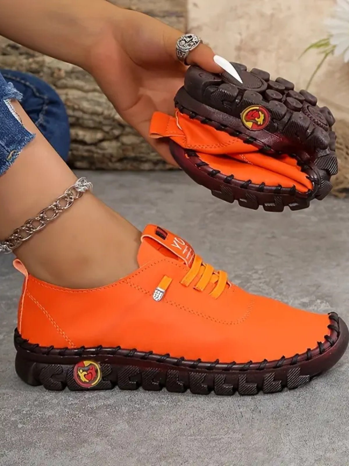 PU Leather Round Toe Slip - Ons - GirlyBayShoesPU Leather Round Toe Slip - Ons10060024446679635(US4)OrangeGirlyBayPU Leather Round Toe Slip - Ons