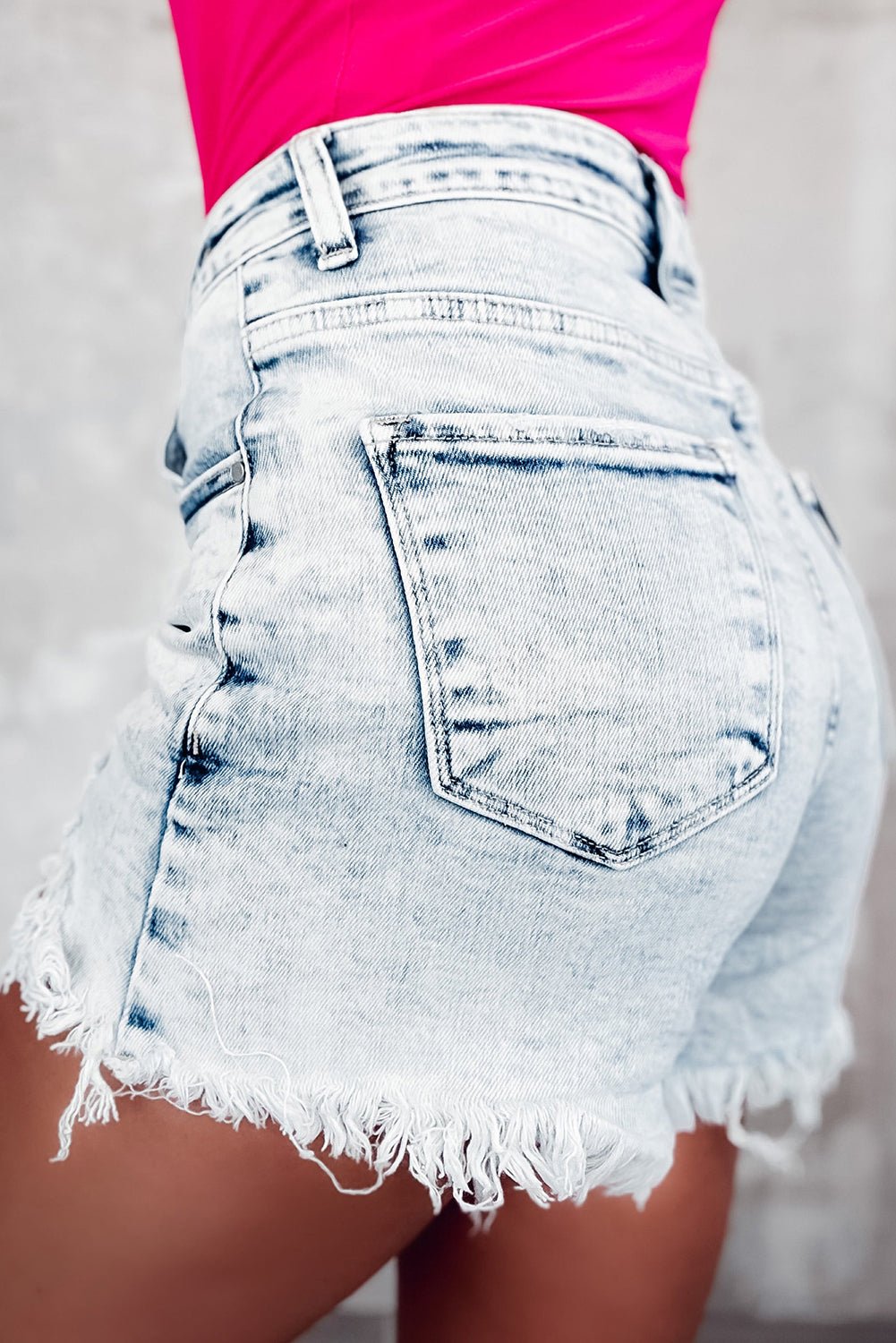 Raw Hem Buttoned Denim Shorts with Pockets - GirlyBayJeans & DenimRaw Hem Buttoned Denim Shorts with Pockets1001009729718246LightGirlyBayRaw Hem Buttoned Denim Shorts with Pockets