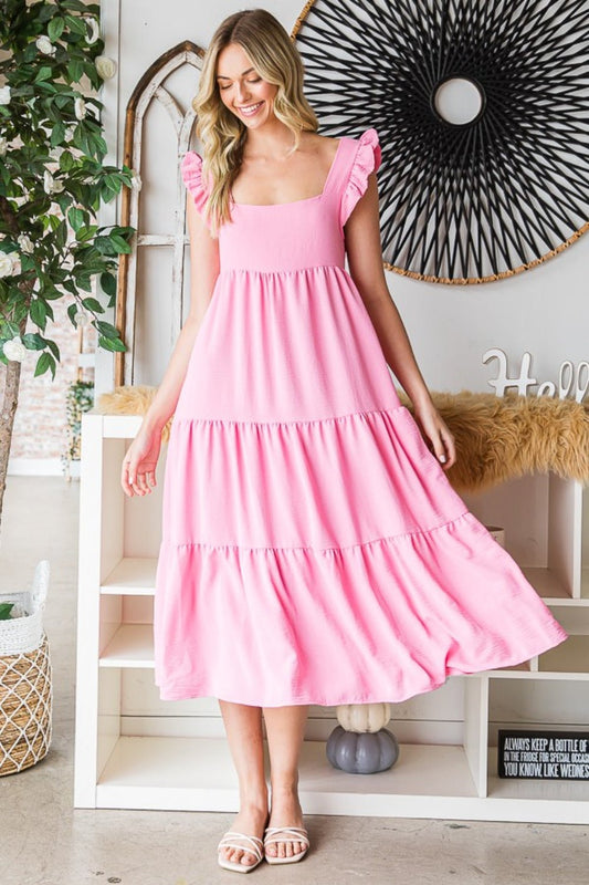 Reborn J Ruffled Sleeveless Tiered Midi Dress - GirlyBayMaxi DressesReborn J Ruffled Sleeveless Tiered Midi Dress100100899181816SBubble PinkGirlyBayReborn J Ruffled Sleeveless Tiered Midi Dress