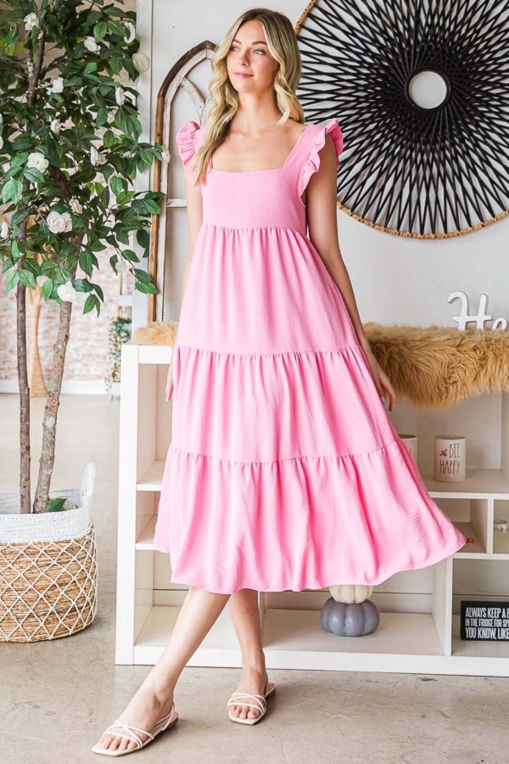 Reborn J Ruffled Sleeveless Tiered Midi Dress - GirlyBayMaxi DressesReborn J Ruffled Sleeveless Tiered Midi Dress100100899181816SBubble PinkGirlyBayReborn J Ruffled Sleeveless Tiered Midi Dress