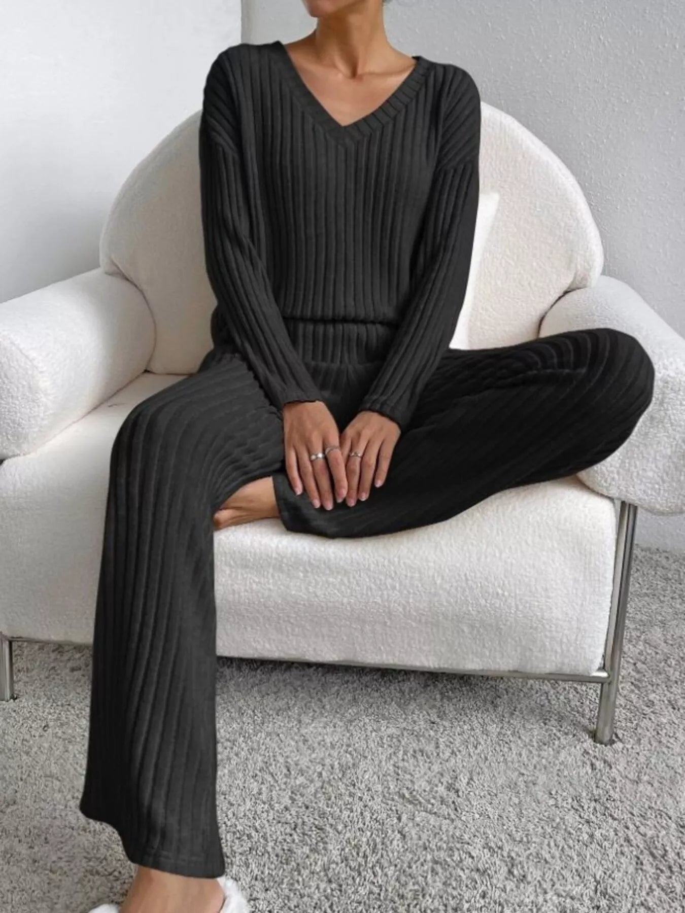 Ribbed Knit V - Neck Top and Pants Set - GirlyBayJumpsuits & Rompersdf8b23c4208c4d508a7e40c576692db8 - Max - Origin100100068715930XSBlackGirlyBaydf8b23c4208c4d508a7e40c576692db8 - Max - OriginRibbed Knit V - Neck Top and Pants SetJumpsuits & RompersGirlyBay100100068715930