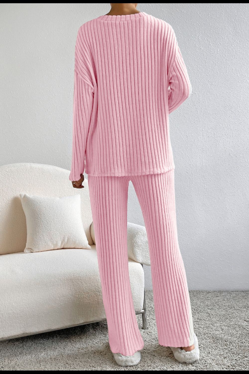 Ribbed V - Neck Top and Pants Lounge Set - GirlyBayLoungewear & UnderwearRibbed V - Neck Top and Pants Lounge Set100100085931710SBlush PinkGirlyBayRibbed V - Neck Top and Pants Lounge Set