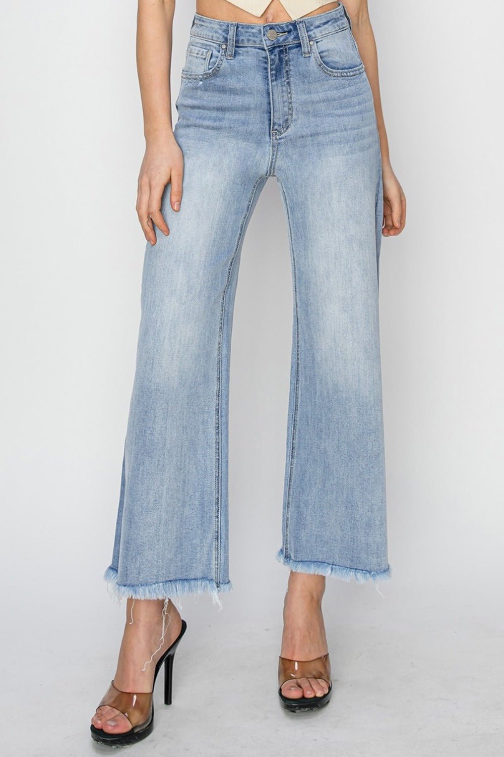 RISEN High Rise Crop Wide Fray Hem Jeans - GirlyBayJeans & DenimRISEN High Rise Crop Wide Fray Hem Jeans1001005890622611(25)LightGirlyBayRISEN High Rise Crop Wide Fray Hem Jeans