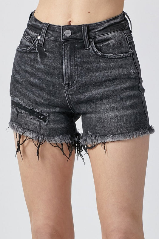 RISEN Raw Hem Denim Shorts with Pockets - GirlyBayJeans & DenimRISEN Raw Hem Denim Shorts with Pockets100100059631003SBlackGirlyBayRISEN Raw Hem Denim Shorts with Pockets