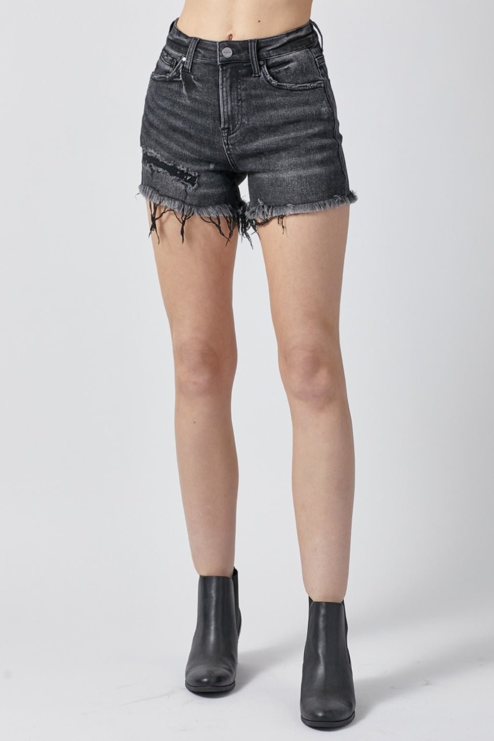 RISEN Raw Hem Denim Shorts with Pockets - GirlyBayJeans & DenimRISEN Raw Hem Denim Shorts with Pockets100100059631003SBlackGirlyBayRISEN Raw Hem Denim Shorts with Pockets