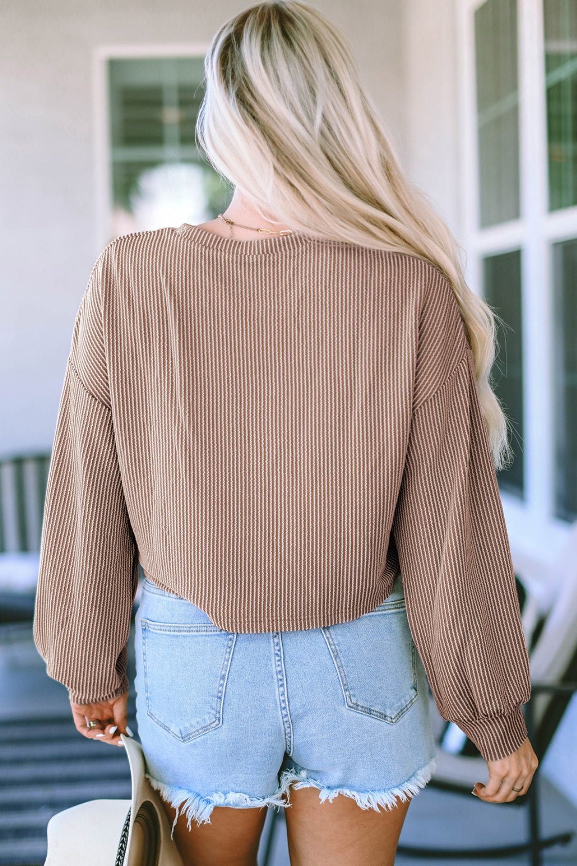 Round Neck Drop Shoulder Long Sleeve Top - GirlyBayRound Neck Drop Shoulder Long Sleeve Top100101310879760SMochaGirlyBayRound Neck Drop Shoulder Long Sleeve Top
