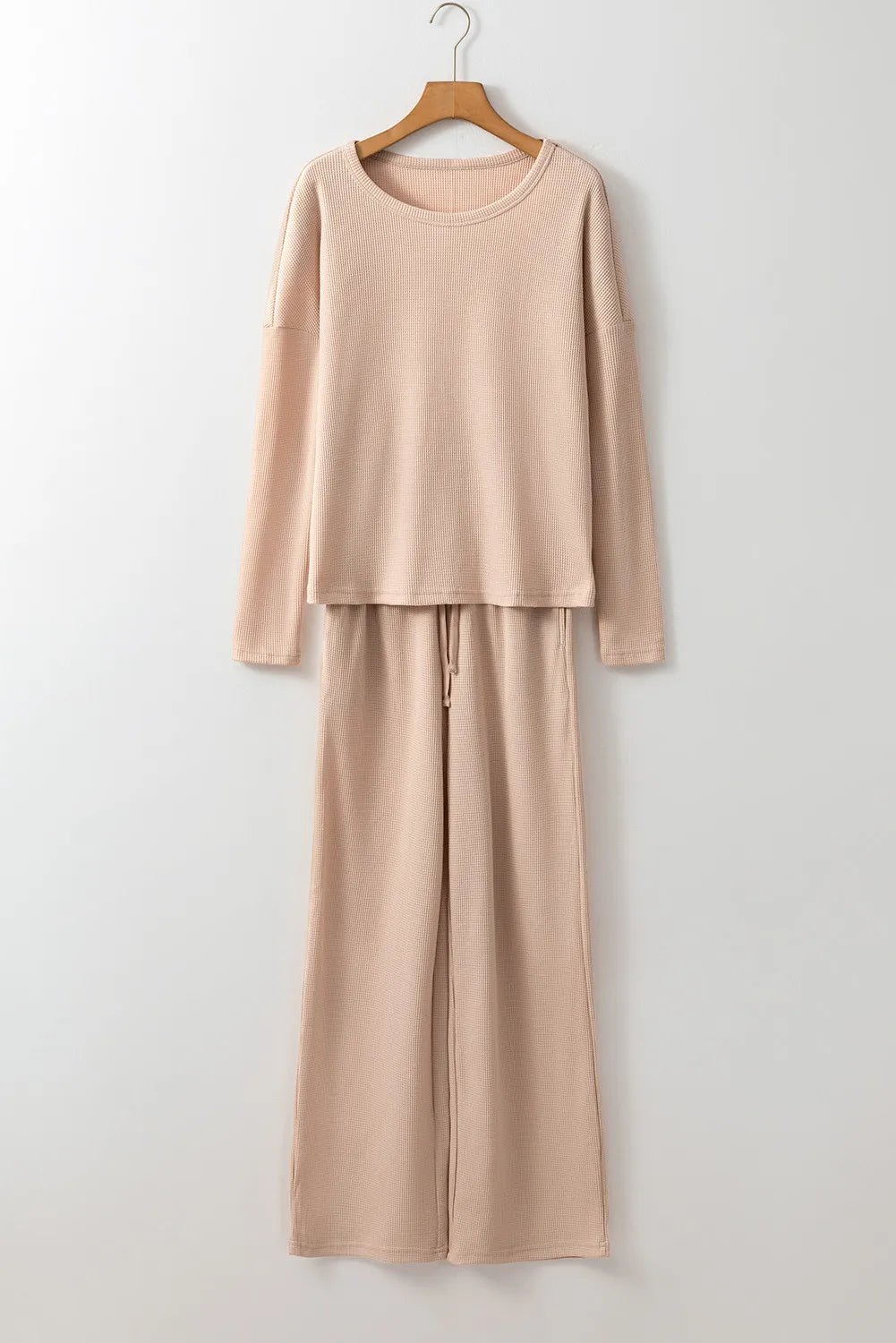 Round Neck Long Sleeve Top and Drawstring Pants Lounge Set - GirlyBayLoungewear & UnderwearRound Neck Long Sleeve Top and Drawstring Pants Lounge Set100100367906508STanGirlyBayRound Neck Long Sleeve Top and Drawstring Pants Lounge Set