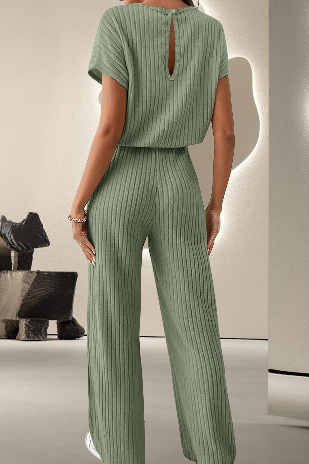Round Neck Short Sleeve Jumpsuit - GirlyBayJumpsuits & RompersRound Neck Short Sleeve Jumpsuit100100723461265SSageGirlyBayRound Neck Short Sleeve Jumpsuit