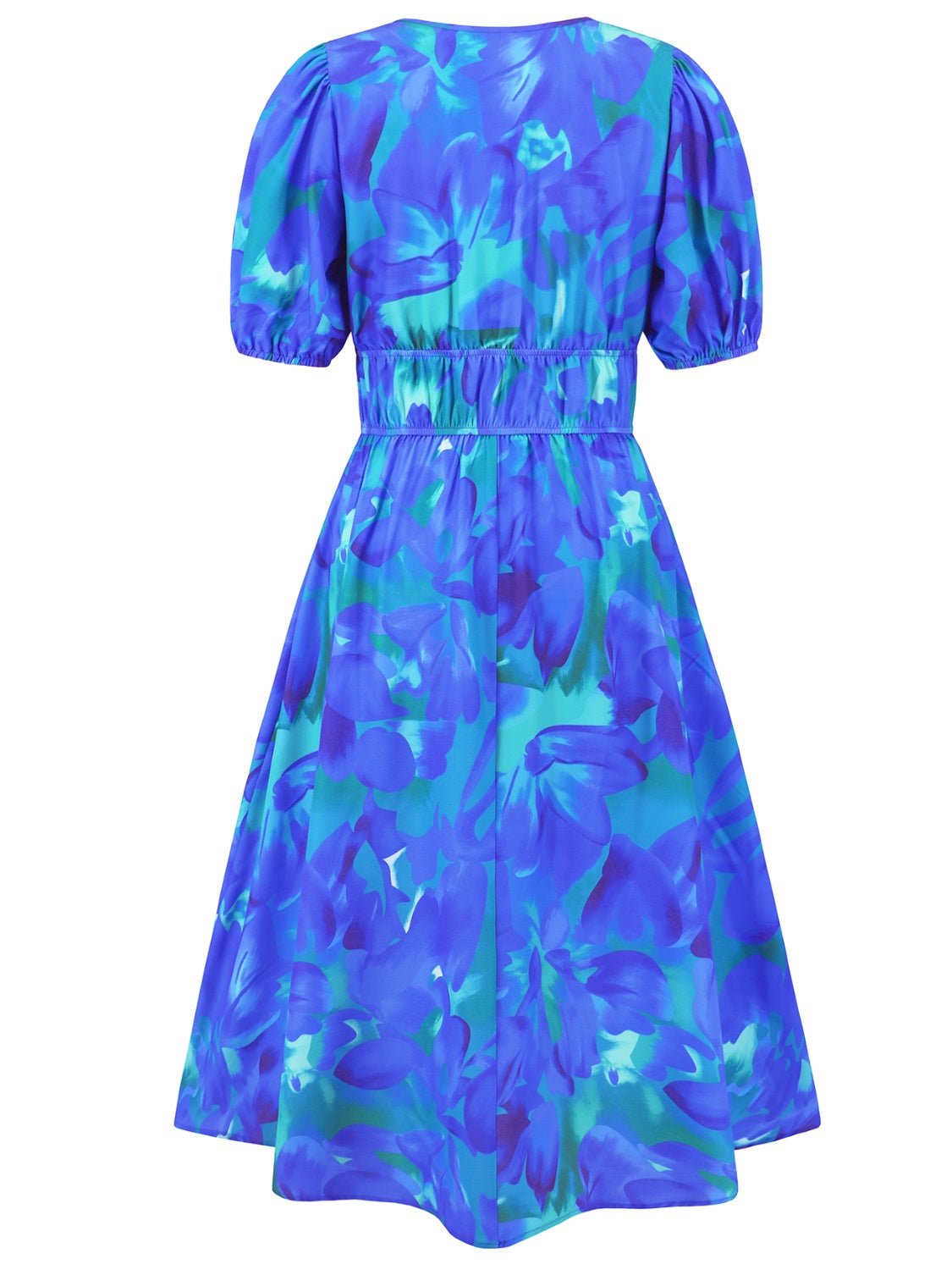 Ruched Printed Surplice Short Sleeve Dress - GirlyBayMaxi DressesRuched Printed Surplice Short Sleeve Dress100100588449599SRoyal BlueGirlyBayRuched Printed Surplice Short Sleeve Dress
