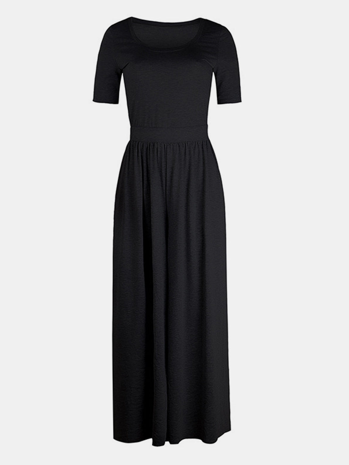 Scoop Neck Short Sleeve Jumpsuit - GirlyBayJumpsuits & RompersScoop Neck Short Sleeve Jumpsuit100100991035202SBlackGirlyBayScoop Neck Short Sleeve Jumpsuit