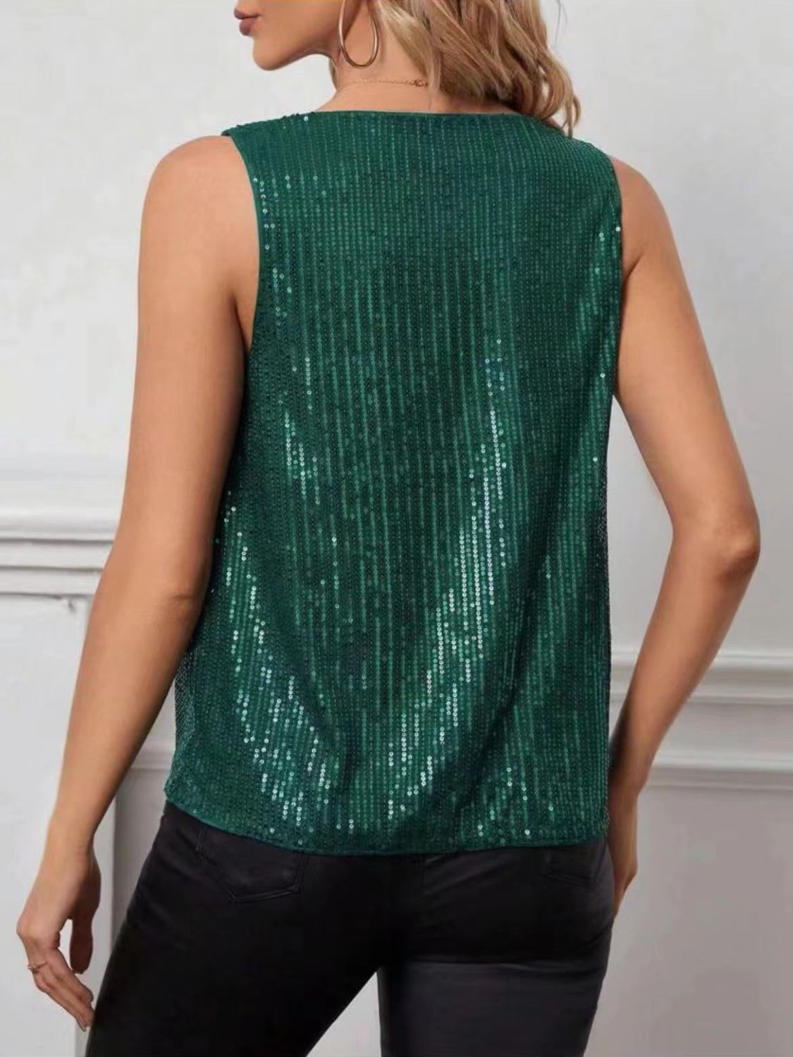 Sequin Cowl Neck Tank - GirlyBaySequin Cowl Neck Tank100100195239306SDark GreenGirlyBaySequin Cowl Neck Tank